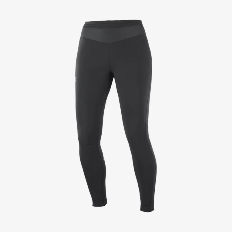 Black Salomon Xa Warm Women's Running Tights | IE SF4268